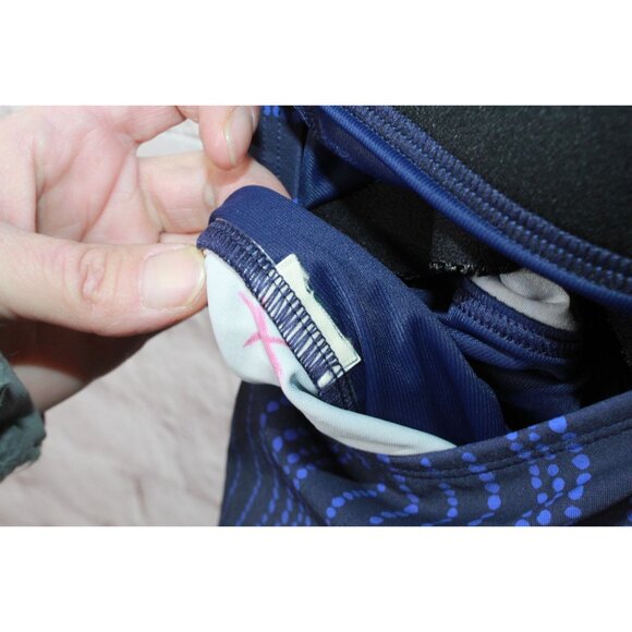 LL Bean Shaping Swimwear Tankini Top Darkest Navy Cobalt Dot Stripe 22W - Picture 7 of 9